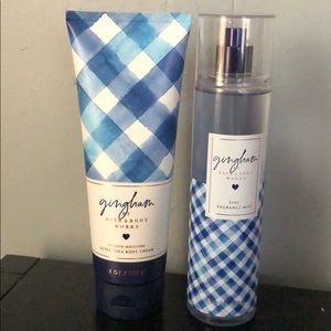 Bath and body works gingham body spray and cream